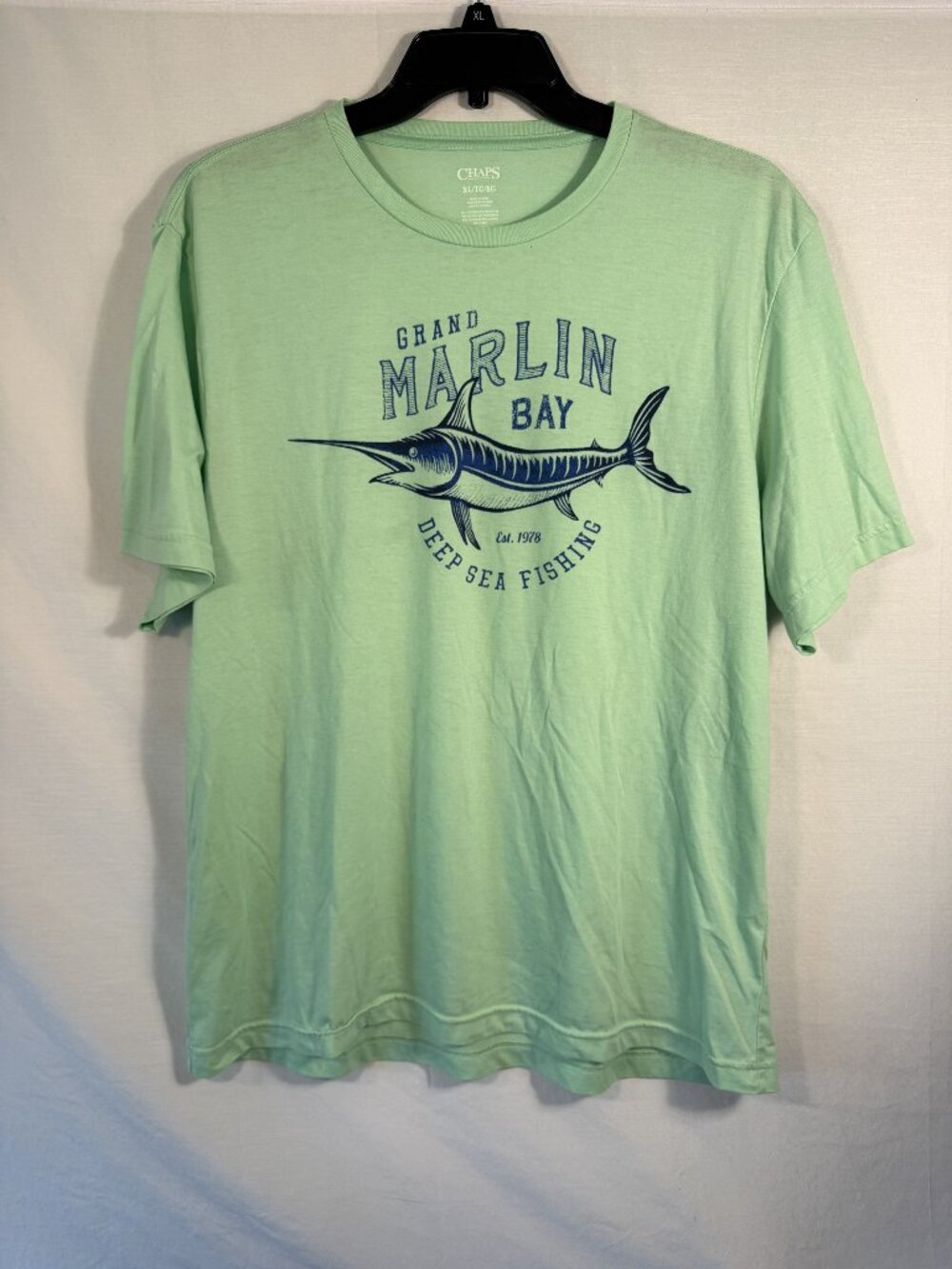 Chaps Men XL Mint Green Grand Marlin Fishing‎ Tee